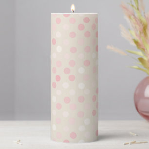light pink dots pillar candle