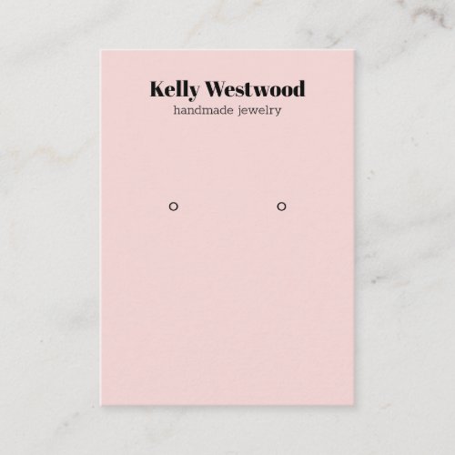 LIGHT PINK EARRING DISPLAY BACK LOGO SOCIAL ICONS BUSINESS CARD