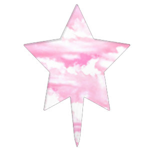 Light Pink Elegant Clouds Decor Cake Topper