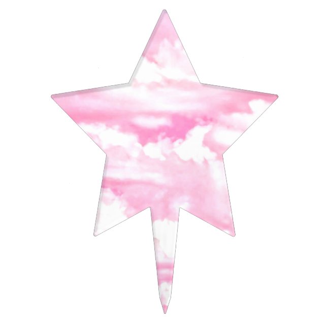 Light Pink Elegant Clouds Decor Cake Topper (Front)