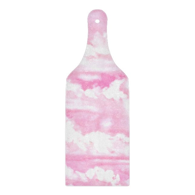 Light Pink Elegant Clouds Decor Cutting Board (Front)
