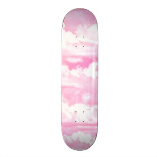 Light Pink Elegant Clouds Decor Skateboard Deck