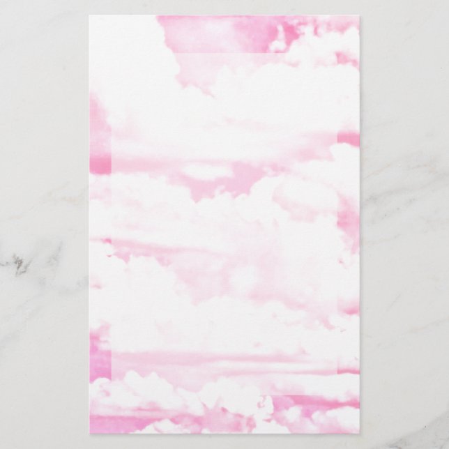 Light Pink Elegant Clouds Decor Stationery (Front)