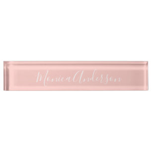 Light Pink Elegant Desk Name Plate