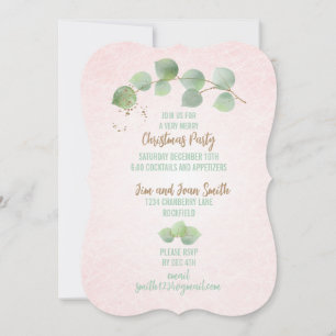 Light Pink Eucalyptus Custom Cocktail Party Invitation