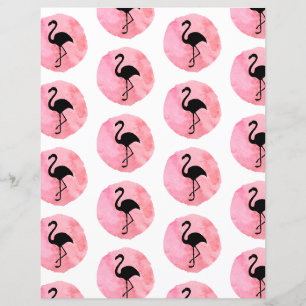 Light Pink Flamingo Patter Scrapbook Paper