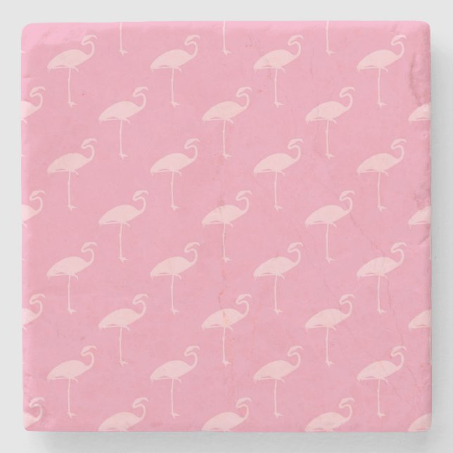 Light Pink Flamingo Tropical Flamingos Stone Coaster (Front)