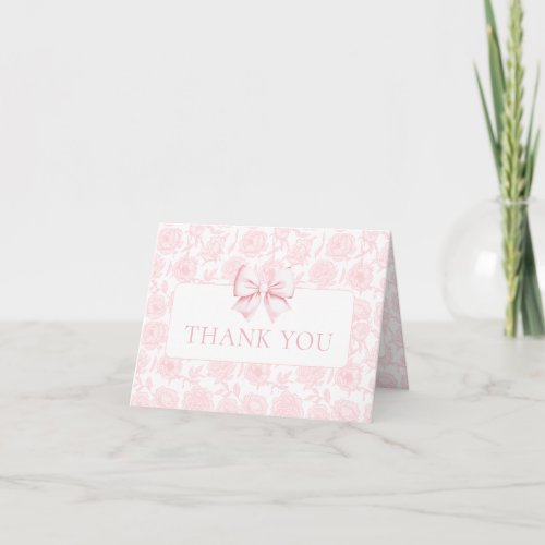 Light Pink Floral Bow Baby Girl Shower Foldable