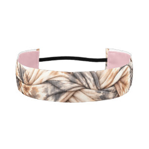 Light Pink Floral Braided Design Athletic Headband