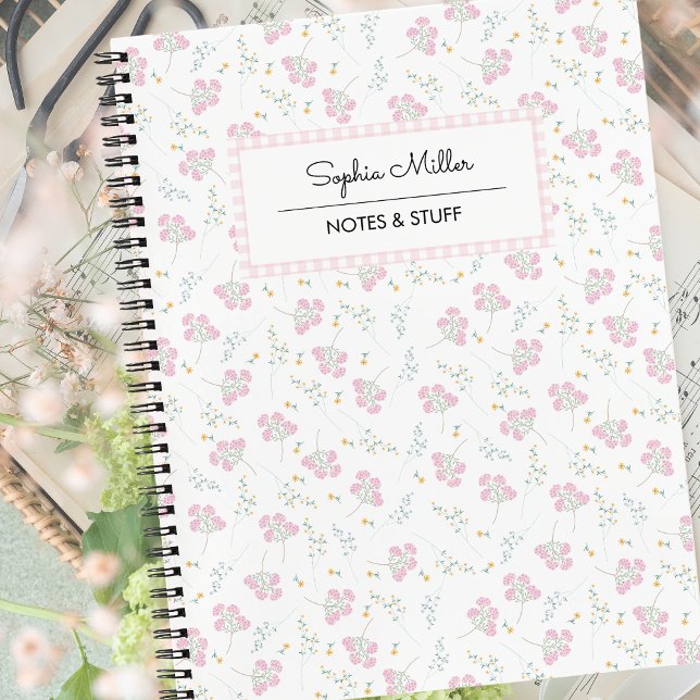  Light Pink Floral Coquette Aesthetic Spiral  Notebook (Creator Uploaded)