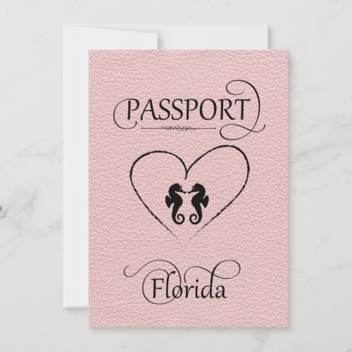 Light Pink Florida Passport Save the Date Card