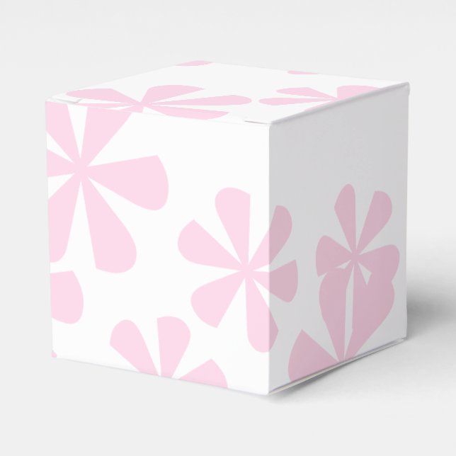 light pink flowers white stylish gift favor boxes (Front Side)