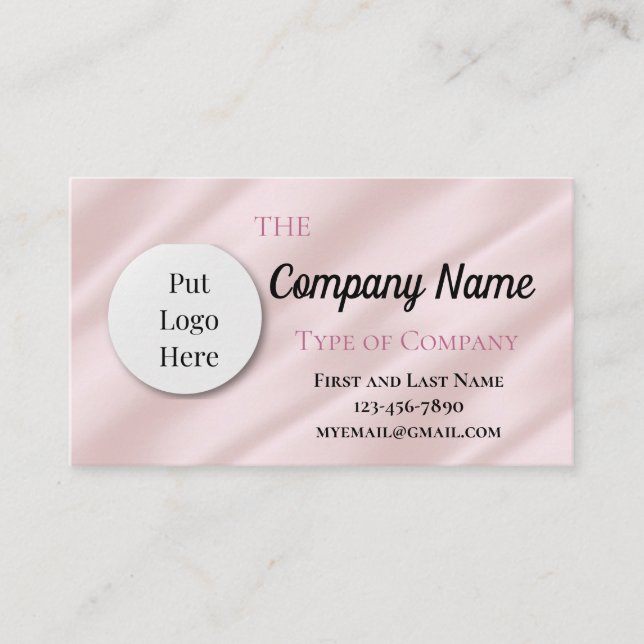 Light Pink Flowy Glow Business Card (Front)