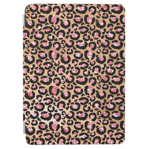 Light Pink Foil  Gold Glam Glitter Leopard Spots iPad Air Cover