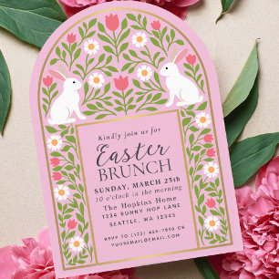 Light Pink Folk Art Easter Brunch Arch Invitation