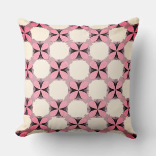 Light Pink Four Petals Flower Throw Pillow