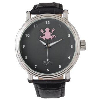 Light Pink Frog Watch by ColorStock at Zazzle