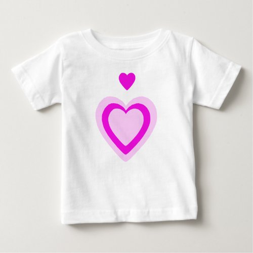 LIGHT PINK FUCHSIA HEARTS BABY T_Shirt