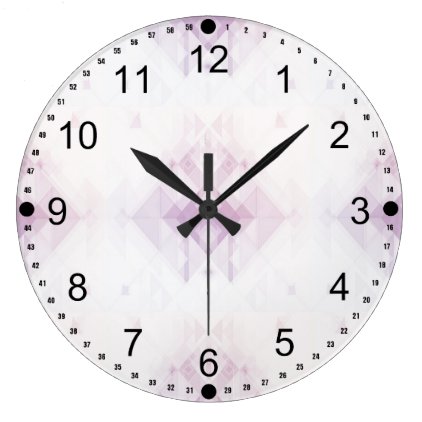 Light Pink Geometric Pattern Large Clock