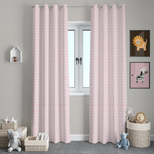 Light Pink Geometric Pattern Sheer Curtains