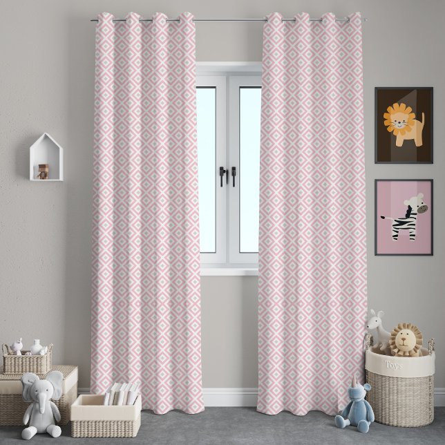 Light Pink Geometric Pattern Sheer Curtains (Creator Uploaded)