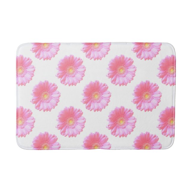 Light pink gerbera daisy bathroom mat (Front)