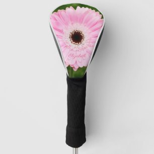 Light Pink Gerbera Daisy Floral Personalized Golf Head Cover