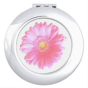 Light pink gerbera daisy makeup mirror