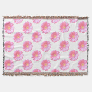 Light pink gerbera daisy throw blanket