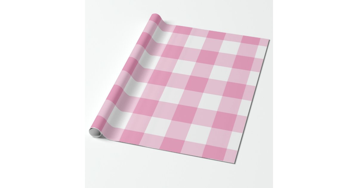 Light Pink Gingham Pattern Wrapping Paper