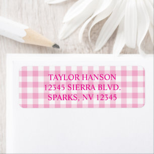 Light Pink Gingham Plaid Label