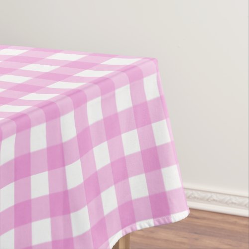 Light Pink Gingham Table Cloth
