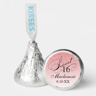 Light Pink Glam Glitter Sweet 16 Personalized Hershey®'s Kisses®
