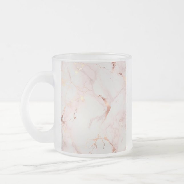 Light Pink Glass Cash Holder Frosted Glass Coffee Mug (Left)