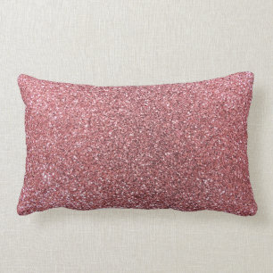 Light pink glitter lumbar pillow