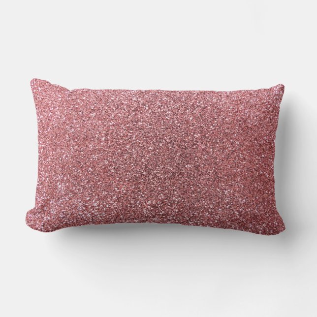 Light pink glitter lumbar pillow (Front)