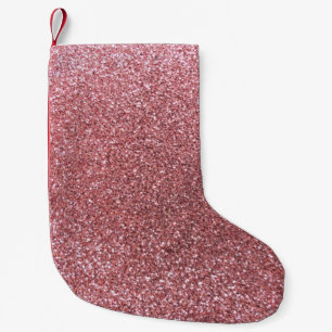 Light pink glitter small christmas stocking
