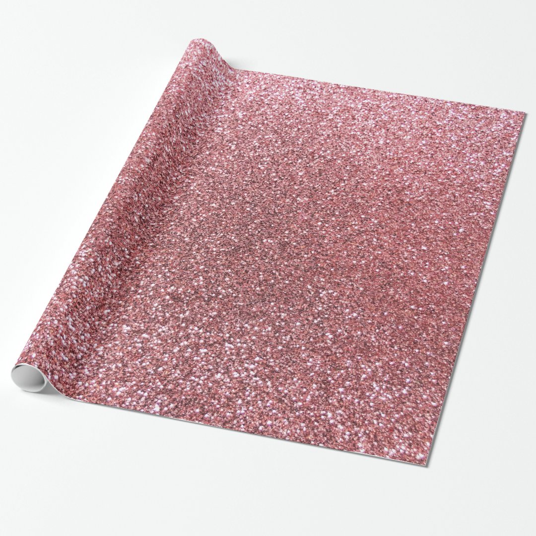 Light pink glitter wrapping paper Zazzle