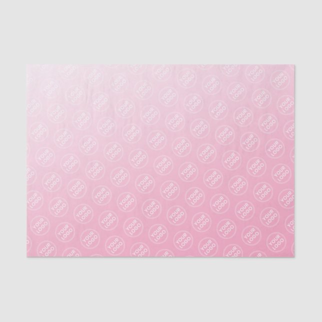 Light pink gradient logo business packaging tissue paper (Front)