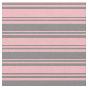Light Pink & Gray Stripes Fabric
