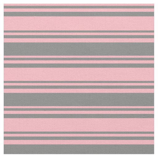 Light Pink & Gray Stripes Fabric