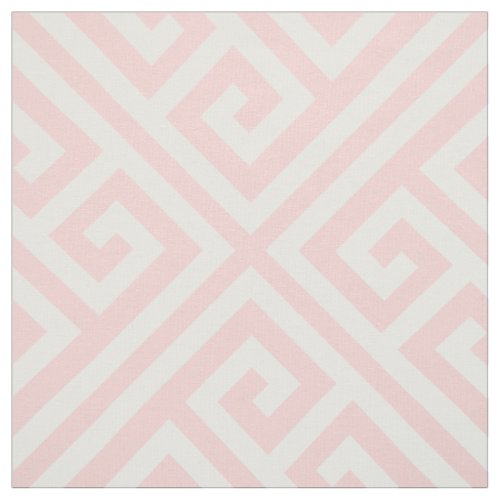 Light Pink Greek Key Large Scale Fabric