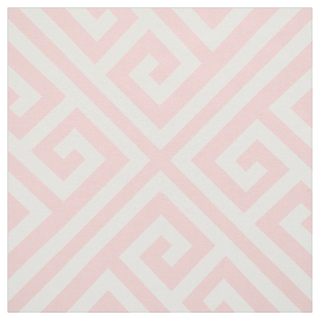 Light Pink Greek Key Large Scale Fabric (Swatch)