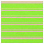 [ Thumbnail: Light Pink & Green Colored Lined/Striped Pattern Fabric ]