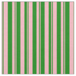 [ Thumbnail: Light Pink & Green Colored Stripes/Lines Pattern Fabric ]