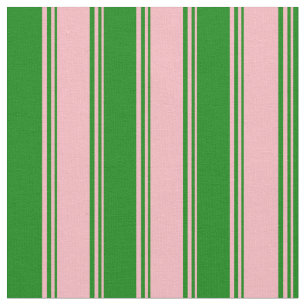 Light Pink & Green Lines/Stripes Pattern Fabric