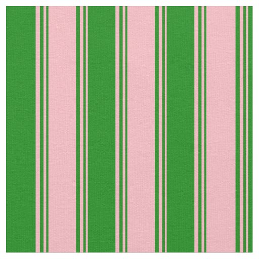 Light Pink & Green Lines/Stripes Pattern Fabric