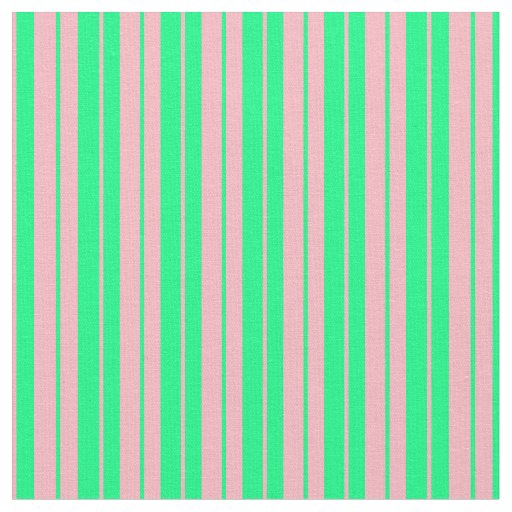 Light Pink & Green Pattern of Stripes Fabric