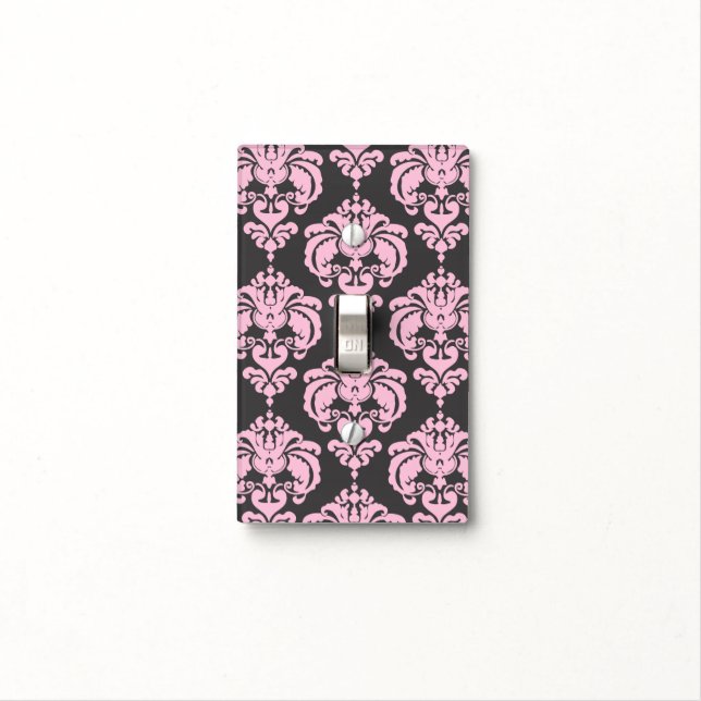 Light Pink & Grey Glam Pattern Modern Chic Switch Cover (In Situ)