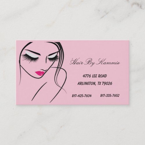Light Pink Hair, Nail, Make-up Business Card